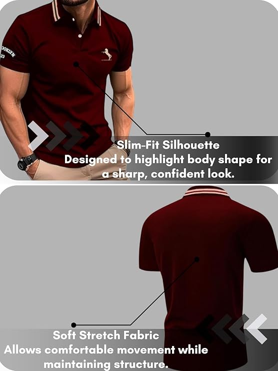 GRECIILOOKS Polo T-Shirt for Men – Cotton Short Sleeve Regular Fit Tee | Perfect for Golf, Travel & Outdoor Casual Look (Available in Plus Size and Combo Pack of 2)