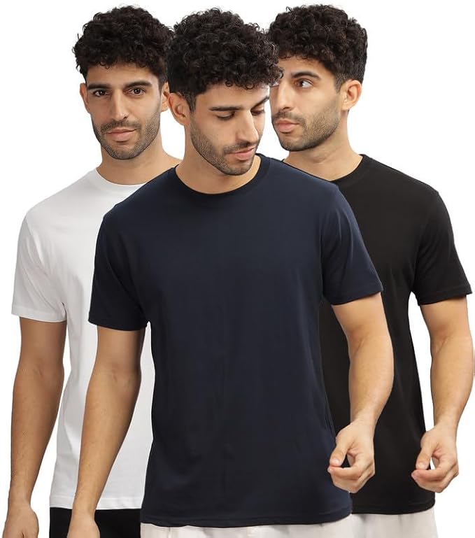 XENOVAURBAN Unisex Regular Cotton Combo of 3 Solid Color Tshirt