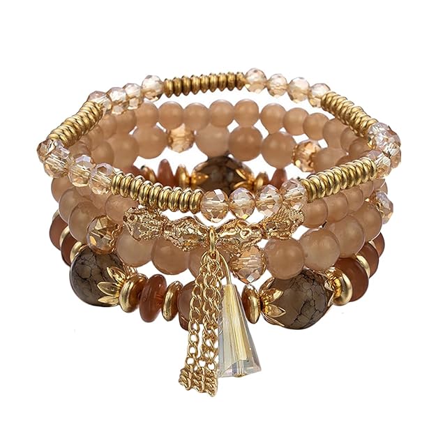 Shining Diva Fashion Latest Stylish Bohemian Stackable Multilayer Crystal