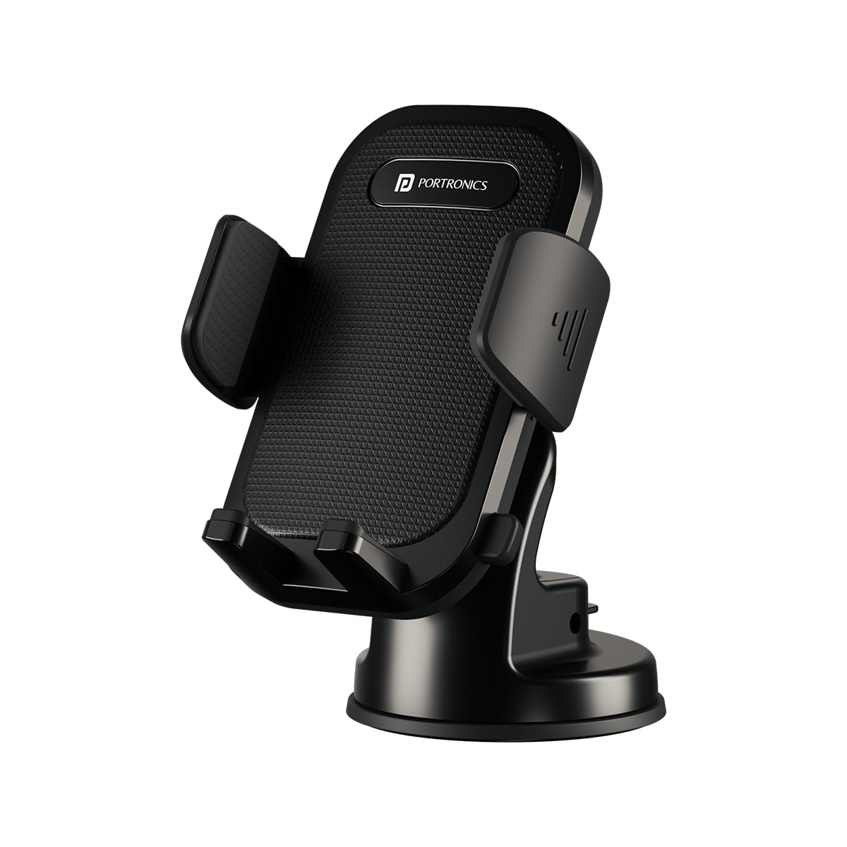 Portronics Clamp M4 Car Phone Holder Stand with 360 Degree Rotation,