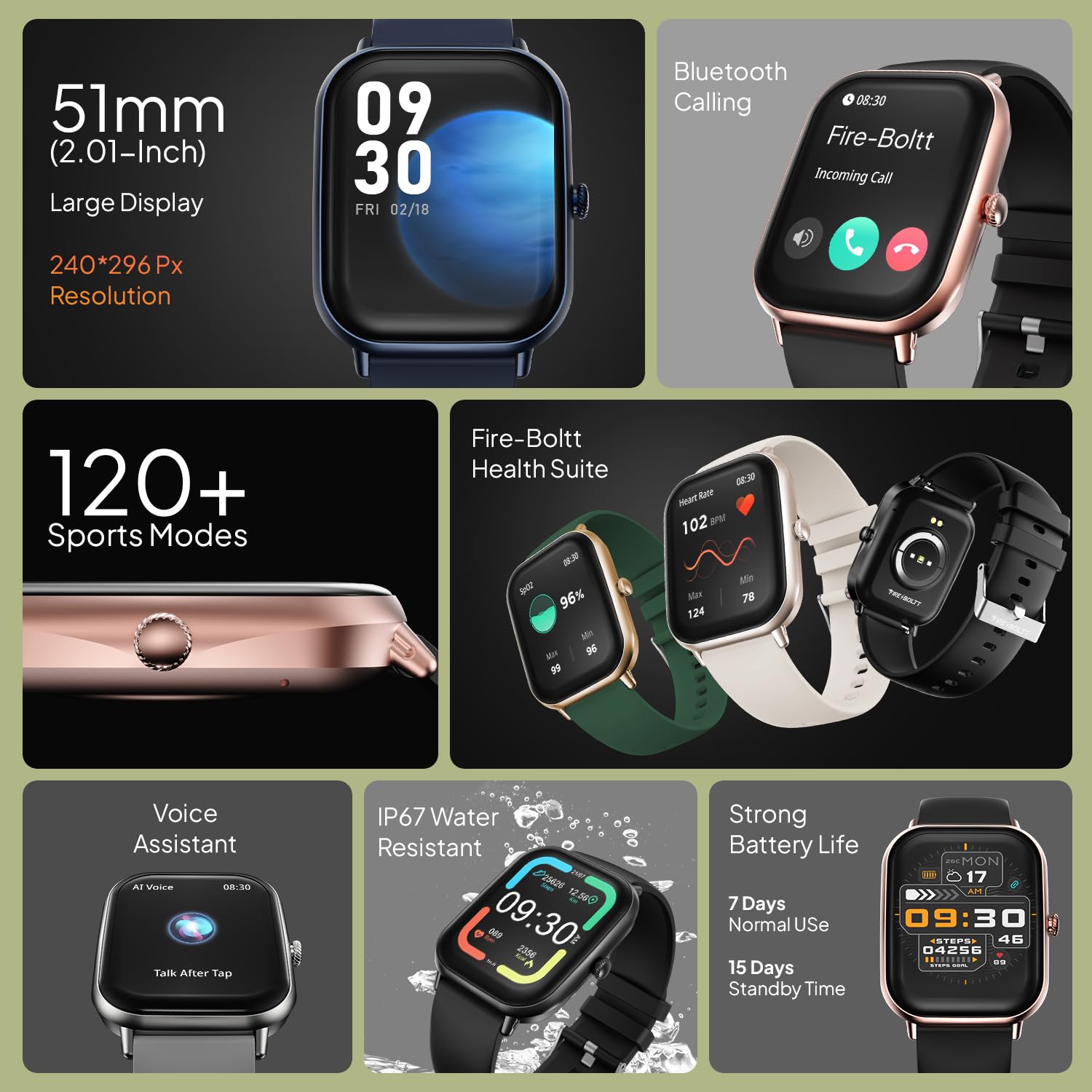 Fire-Boltt Ninja Call Pro Max Bluetooth Calling Smart Watch, 2.01″